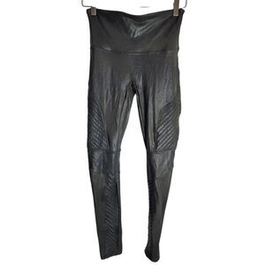 Spanx‎ Moto Pants Women's Large Faux Leather Skinny Grey